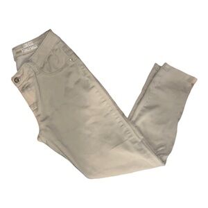 Ankle Grazer | Low Rise Khaki Coloured Jeans | Zipper at Ankles | Woman’s Large